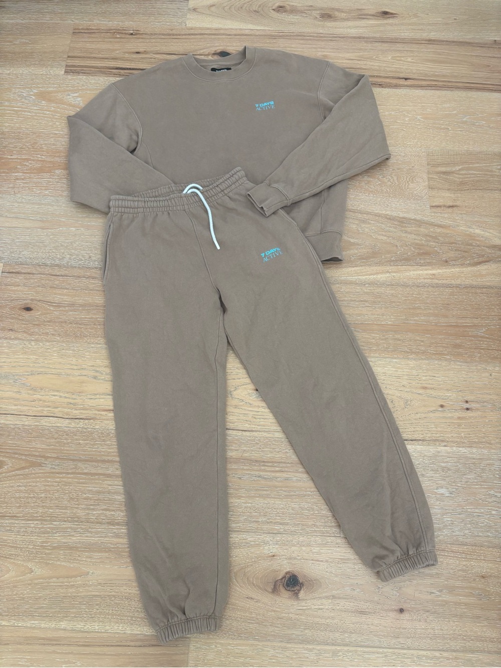 7 Days Active Tan Sweatsuit Set